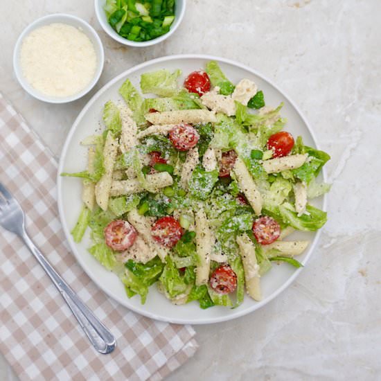 Chicken Caesar Pasta Salad - Recipe photo by anothertablespoon