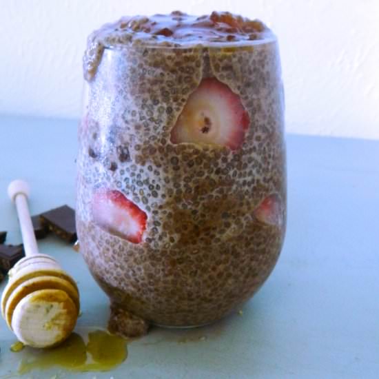 Chocolate Strawberry Chia Pudding - Recipe photo by APinchofCrazy