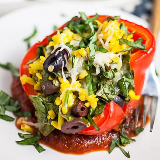 Greek Stuffed Peppers - Recipe photo by therusticfoodie