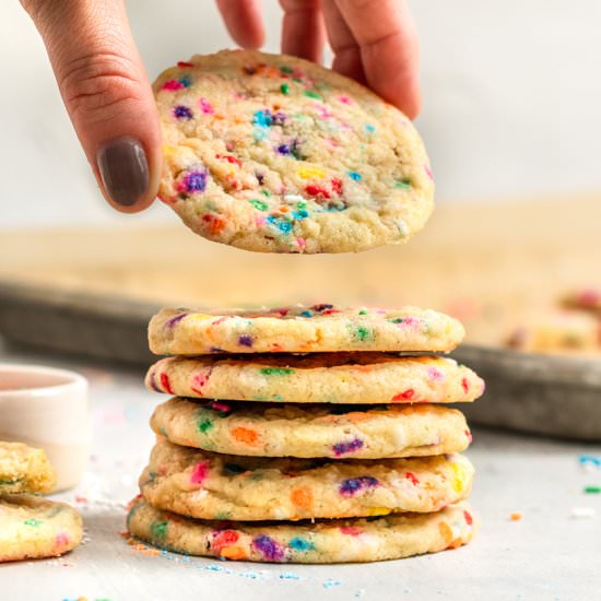 Vegan Funfetti Sugar Cookies - Recipe photo by ShortGirlTallOrder