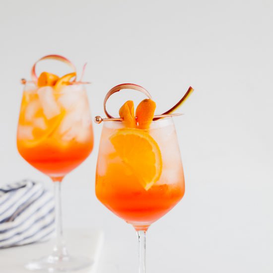 Rhubarb Aperol Spritz - Recipe photo by poshlittledesigns