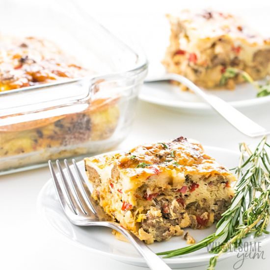 turkey sausage breakfast casserole - Recipe photo by wholesomeyum