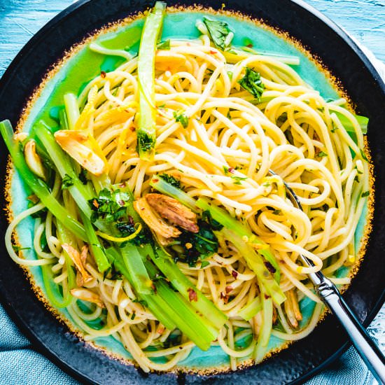 Pasta with Celery - Recipe photo by sipandfeast