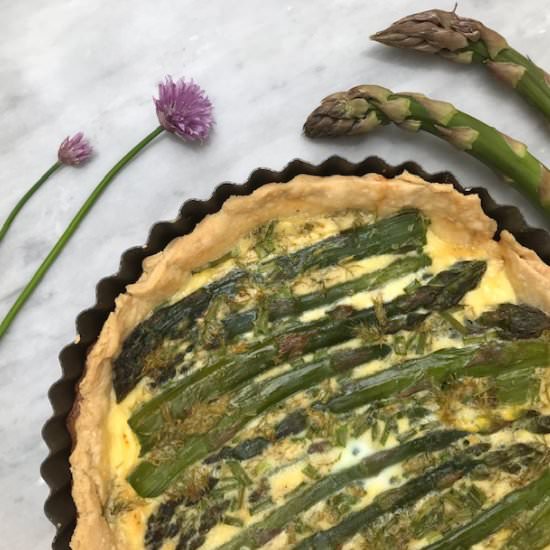 Asparagus Quiche with Fresh Herbs - Recipe photo by tastebotanical