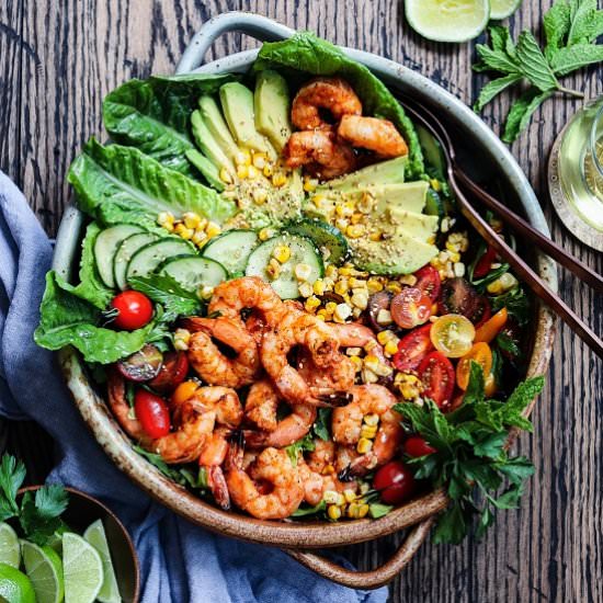 grilled shrimp garden salad - Recipe photo by Give it Some Thyme