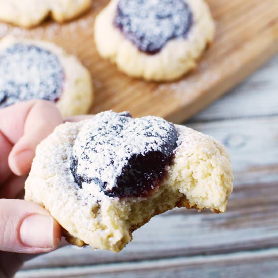 Raspberry Thumbprint Cookies - Recipe photo by therebelchick