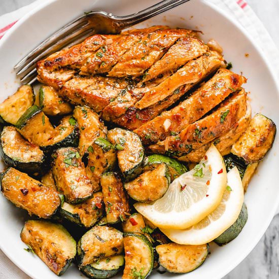Asado Chicken and Sautéed Zucchini - Recipe photo by Eatwell 101