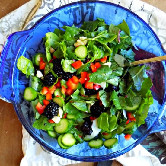 Blackberry and Baby Greens Salad - Recipe photo by My Homemade Roots