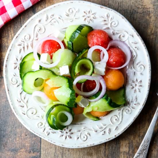 Cucumber Melon Salad - Recipe photo by the food blog