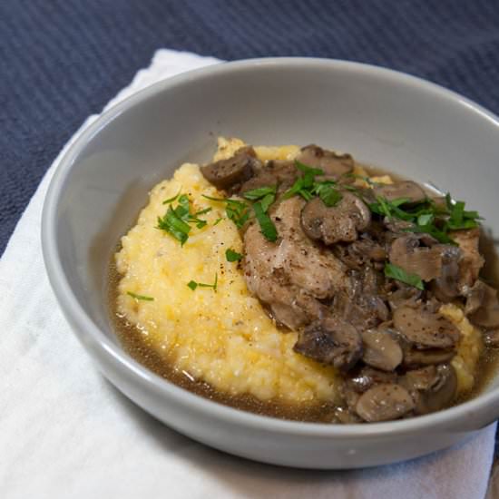Chicken Marsala + Parmesan Polenta - Recipe photo by flavorrd