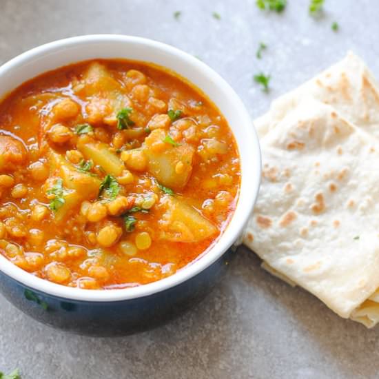 Lauki Chana Dal-Bottle Gourd Curry - Recipe photo by Indian Ambrosia