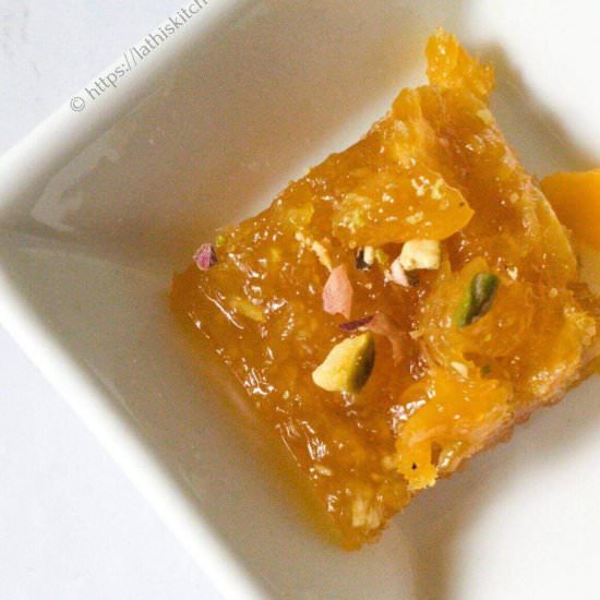 Mango Fudge with Coconut - Recipe photo by Lathiya
