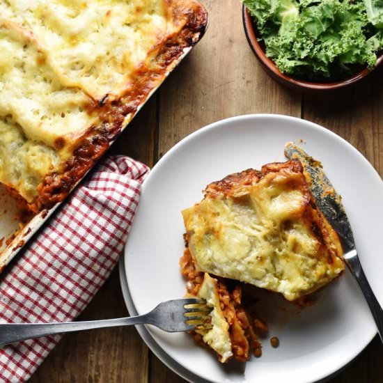 Lentil Lasagna with Kale - Recipe photo by everydayhealthyrecipes