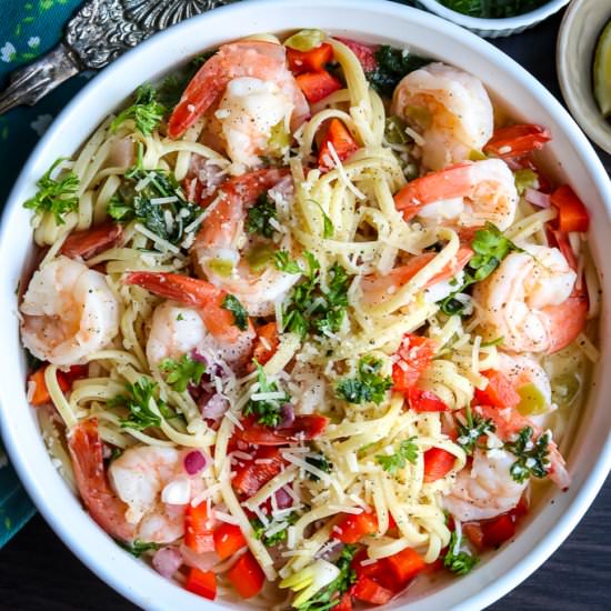 Creamy Shrimp Scampi Linguine - Recipe photo by Mirlene