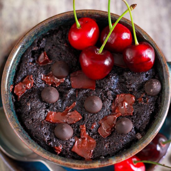 Chocolate Cherry Mug Cake - Recipe photo by Tashasartisanfoods