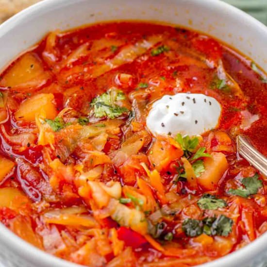 Beet Borscht Soup Recipe - Recipe photo by ValentinasCorner