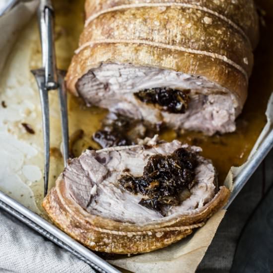 Pork roast with Prunes and Walnuts - Recipe photo by WholesomeCook