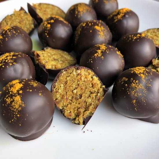 Dark Chocolate Turmeric Truffles - Recipe photo by bakeitpaleo