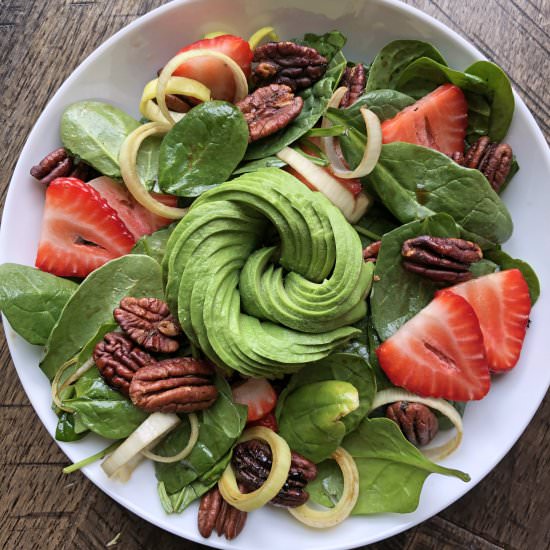 Strawberry Spinach Salad - Recipe photo by bakeitpaleo