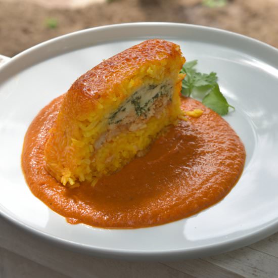 Chicken Tikka Masala Tahchin - Recipe photo by Shamshiri cAfe