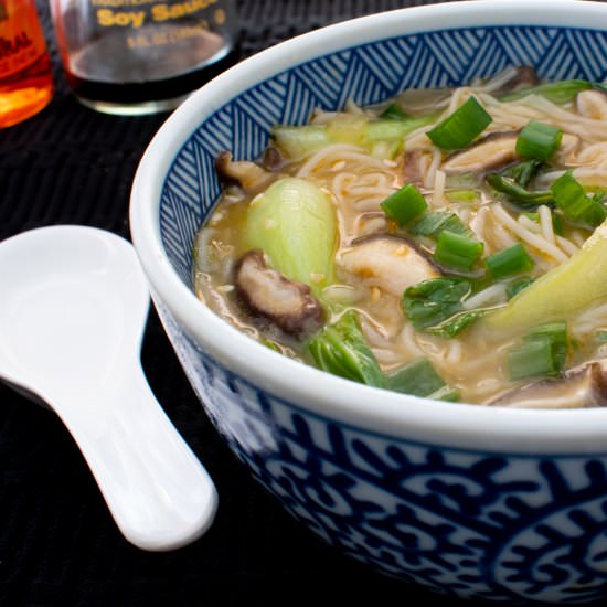 Ginger Garlic Noodle Soup with Bok - Recipe photo by For the Love of Cooking
