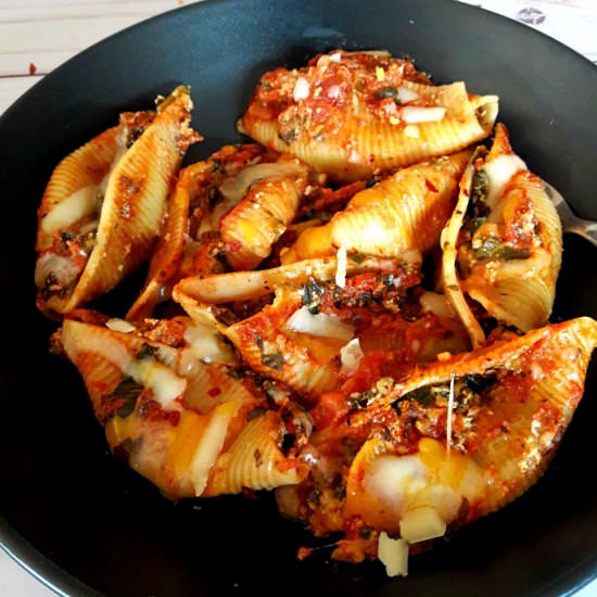 Vegetarian Stuffed Pasta Shells - Recipe photo by ProfusionCurry