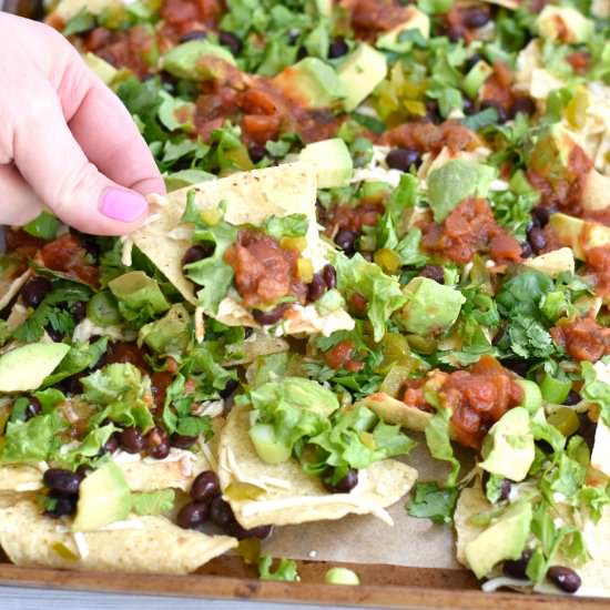 Ultimate Vegan Sheet Pan Nachos - Recipe photo by living freely gluten free