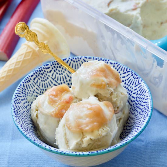 Rhubarb Ice Cream (No Churn) - Recipe photo by joskitchenlarder