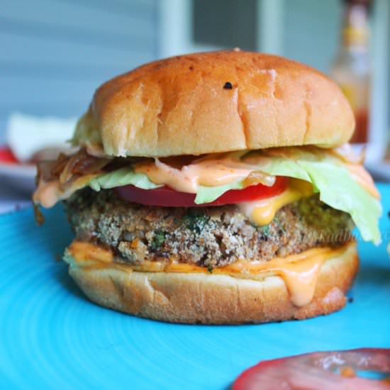 Veggie Burger (No potato patty) - Recipe photo by Thebhukkadbawarchi