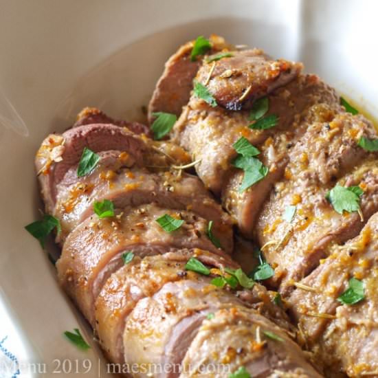 Citrus Dijon Pork Tenderloin - Recipe photo by MaesMenu