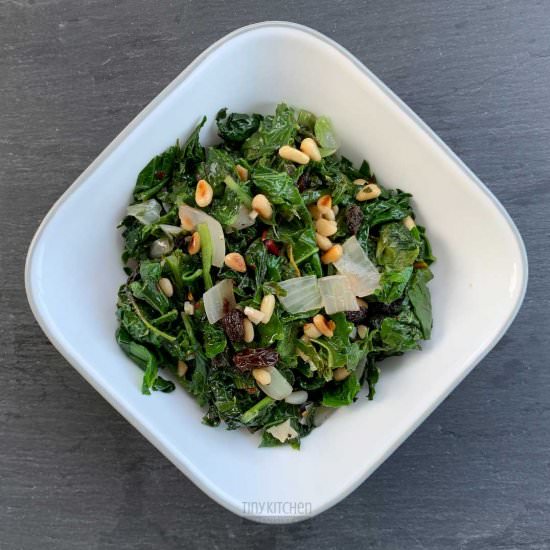 Sicilian Braised Greens - Recipe photo by tinykitchencuisine