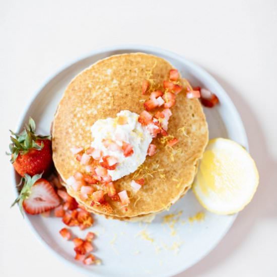 Almond Lemon Ricotta Pancakes - Recipe photo by Nutrition Stripped