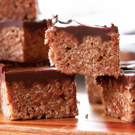 Milky Way Rice Krispies Squares - Recipe photo by Candy Jar Chronicles