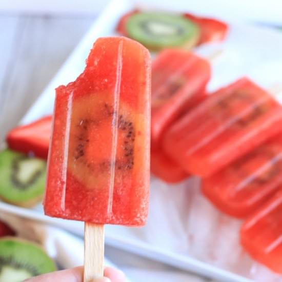 Strawberry Kiwi Popsicles - Recipe photo by Carefree Mermaid