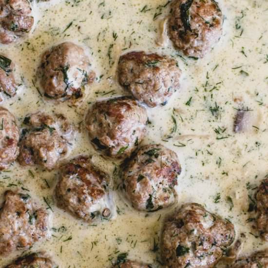 Swedish Meatballs with Dill Sauce - Recipe photo by WholesomeCook