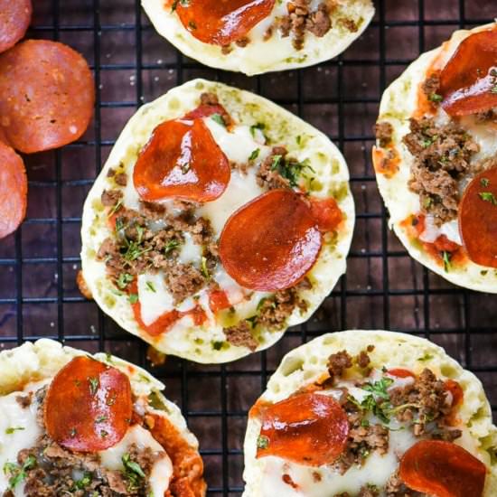 English Muffin Mini Pizzas - Recipe photo by dudethatcookz