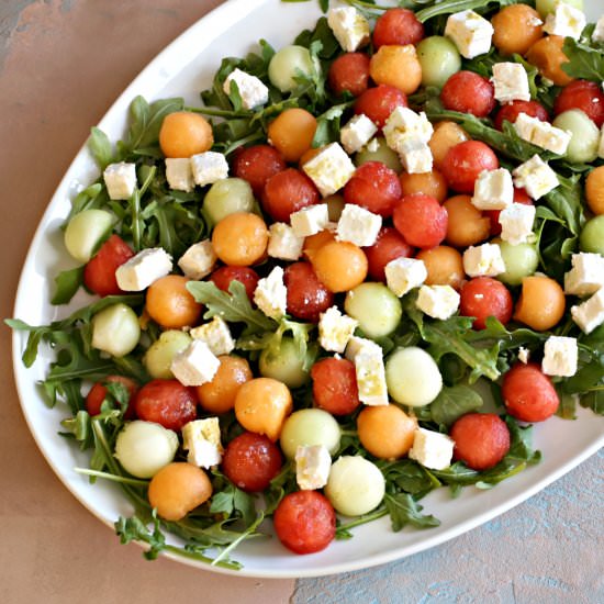 Melon Ball and Feta Salad - Recipe photo by Hungry Couple