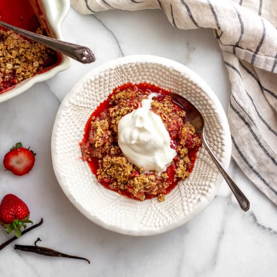 The BEST Strawberry Crisp (GF) - Recipe photo by FromScratchFast