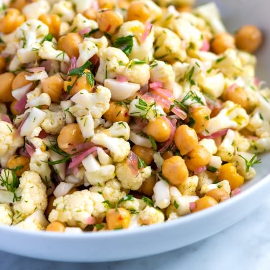 Herby Cauliflower Chickpea Salad - Recipe photo by inspiredtaste