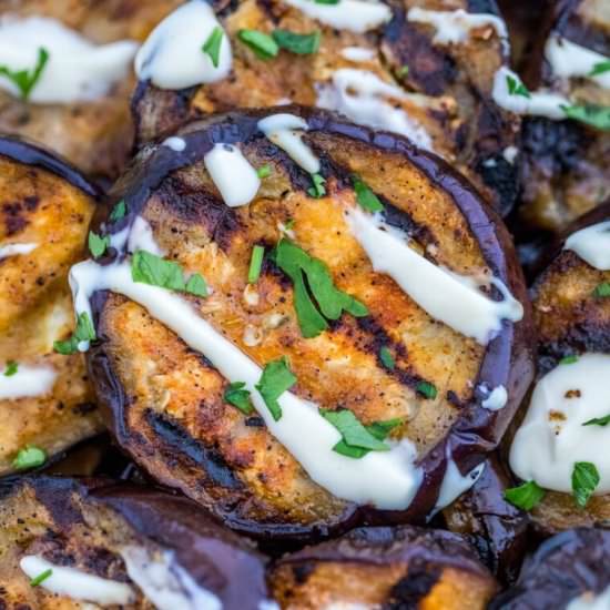 Grilled Eggplant - Recipe photo by peasandpeonies