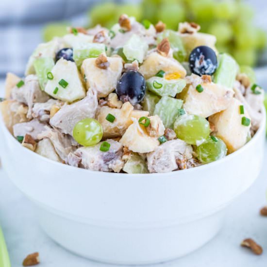 Classic Waldorf Chicken Salad - Recipe photo by peasandpeonies