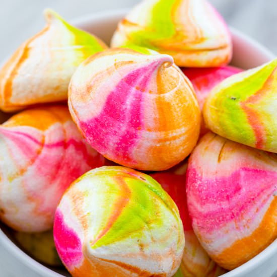 Rainbow Sherbet Meringues - Recipe photo by Wearenotmartha