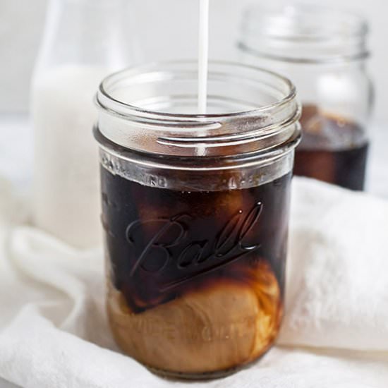Cold Brew Coffee with Almond Milk - Recipe photo by therusticfoodie