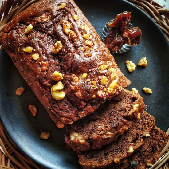 Chocolate Date Walnut Cake Recipe - Recipe photo by speakingaloud