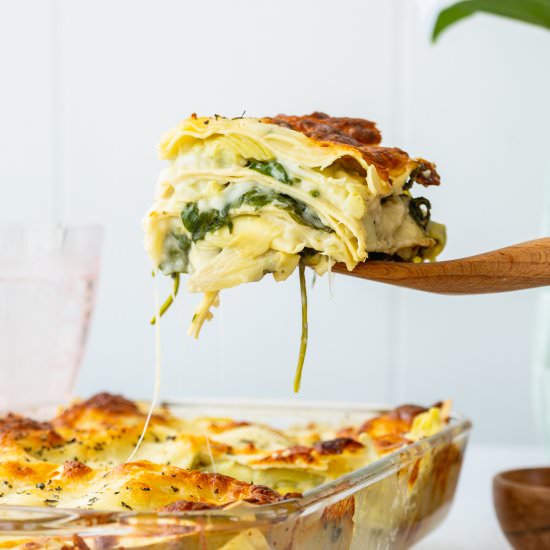 Spinach Artichoke Lasagna - Recipe photo by sipandspice