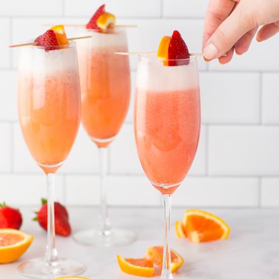 Orange Strawberry Mimosas - Recipe photo by mindfulavocado