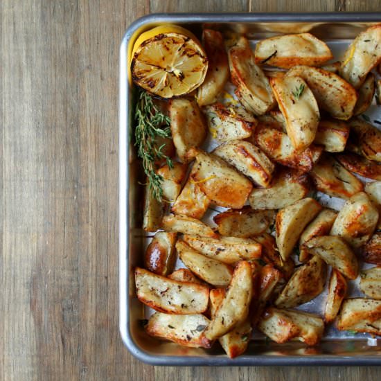 Easy Lemon Roasted Potatoes - Recipe photo by dishnthekitchen