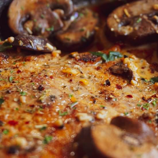 Garlic Smothered Pork & Mushrooms - Recipe photo by lowcarbquick