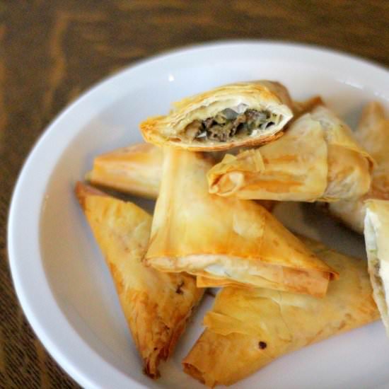 Leek and Mushroom Phyllo Pies - Recipe photo by Jennyblogs