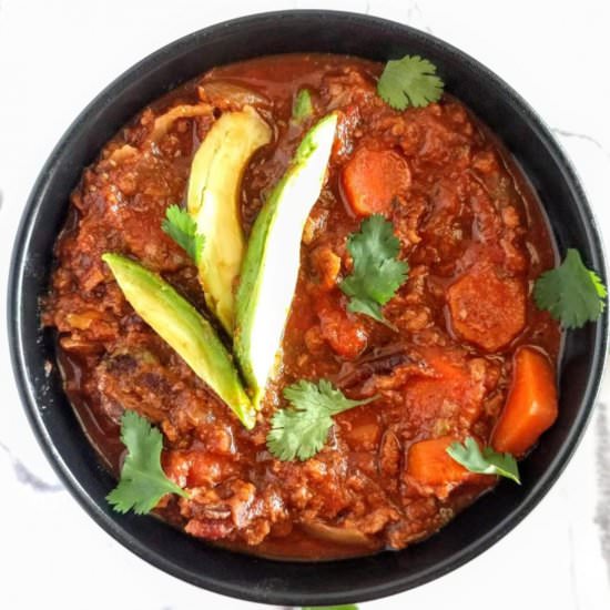 Best Paleo Crockpot Chili - Recipe photo by scratchtobasics